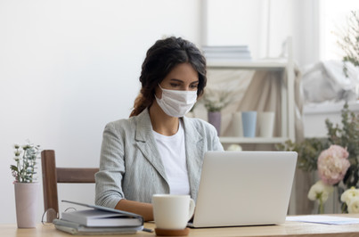 Businesswoman with Mask