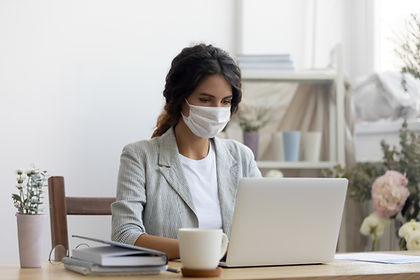 Businesswoman with Mask