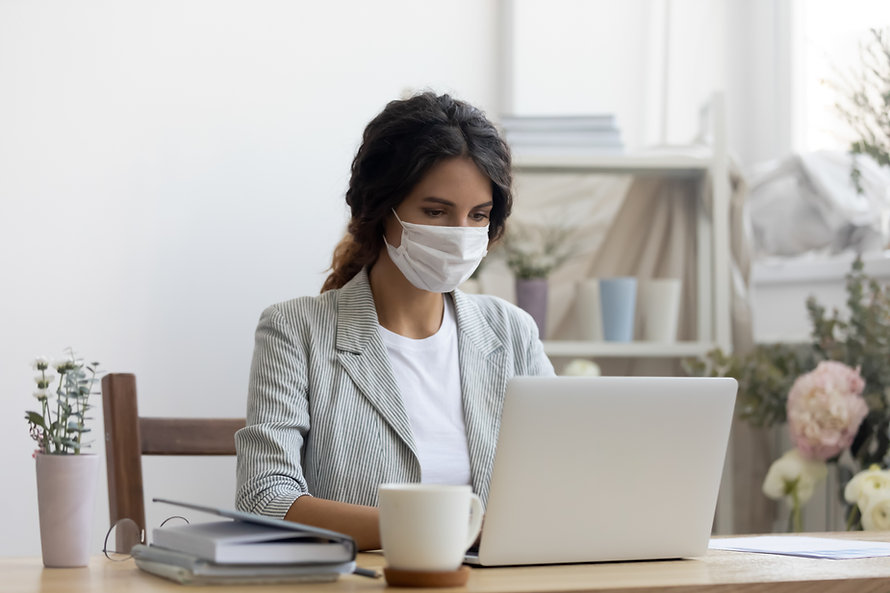 Businesswoman with Mask