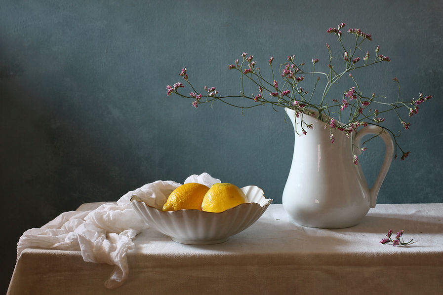 Citroner og blomster