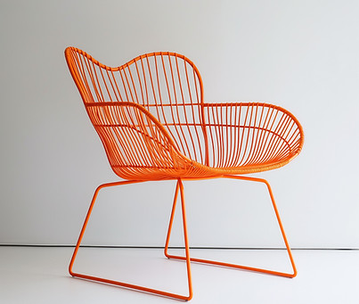Modern Orange Wire Chair
