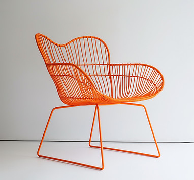 Modern Orange Wire Chair