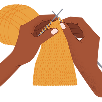 Knitting Hands Close-Up