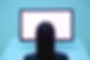 Blank screen with person