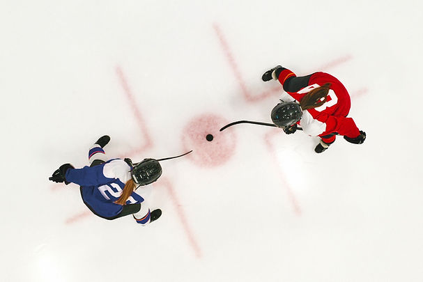 Hockey Players Faceoff