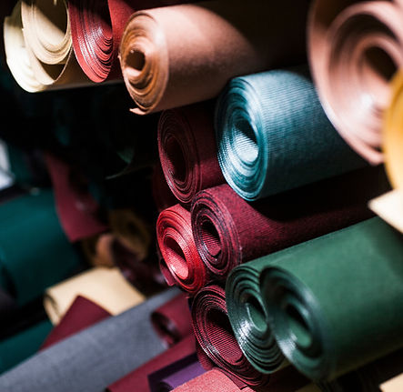 Stacked Rolls of Fabric