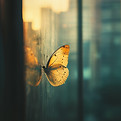 Schmetterling auf Glas