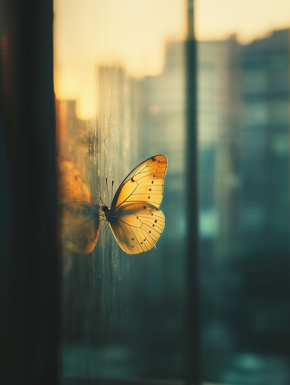 Papillon sur verre