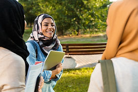 Students Outdoors Chatting