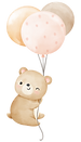 風船を持ったかわいいクマ
