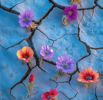 Flowers on Cracked Soil
