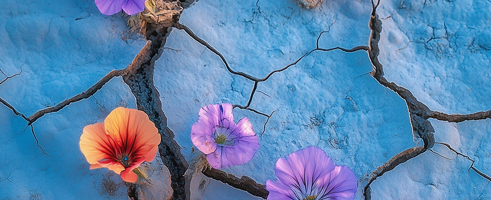 Flowers on Cracked Soil