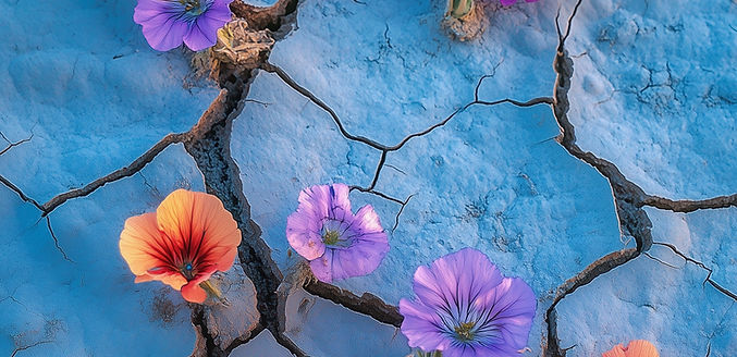 Flowers on Cracked Soil