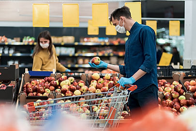 Shopping with Protective Mask