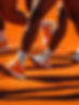 Tênis de corrida em movimento