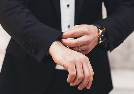 main with suit coming in for office workplace occupational blood test