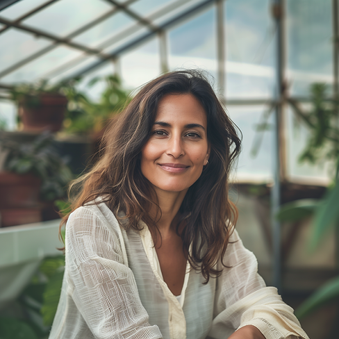 Woman in Greenhouse