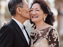 Joyful Wedding Kiss
