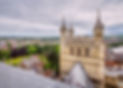 View of the city of Exeter from one of the towers of the cathedral