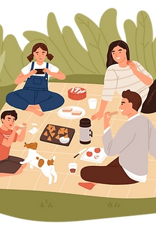 Ilustración de picnic familiar