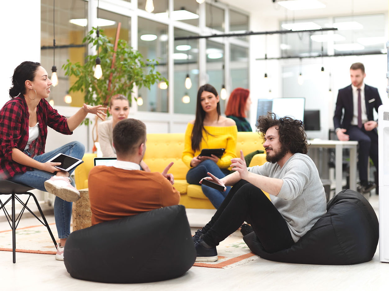 Group of managers attending a motivation training session