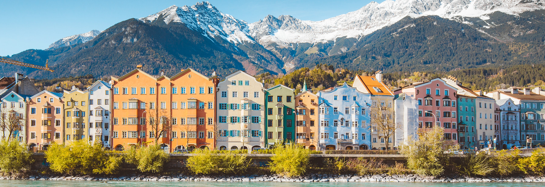 Coloruful houses by the river