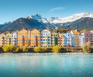 Coloruful houses by the river