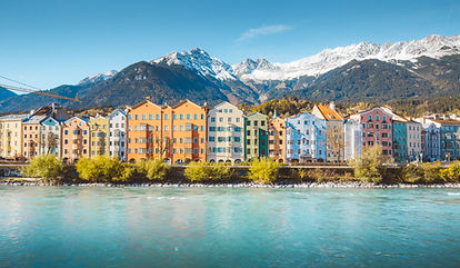 Coloruful houses by the river