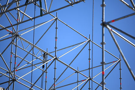 Detail of scaffolding on a rock concert stage