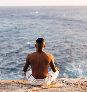 Man Meditating Ocean