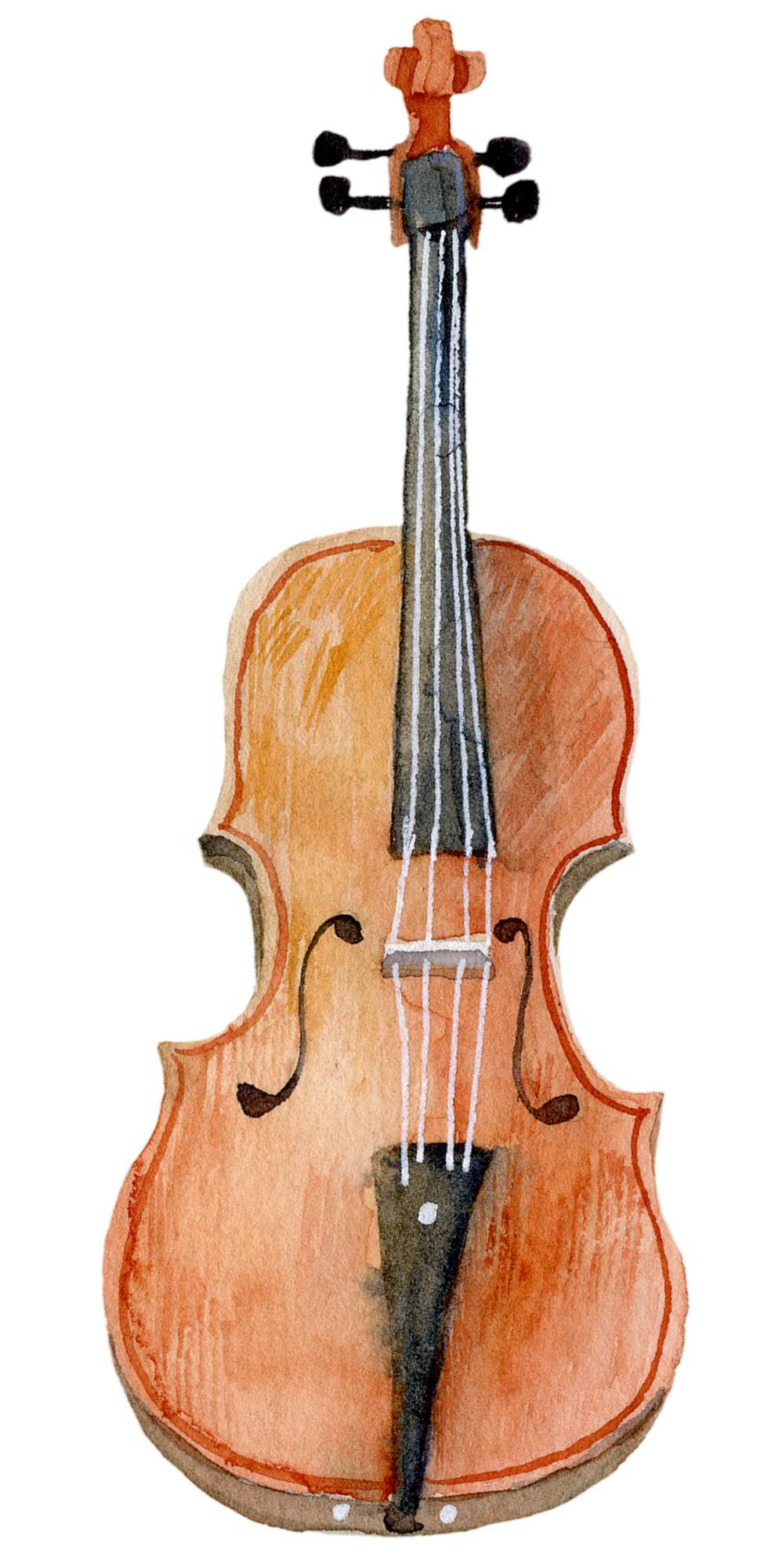 Watercolor Violin Drawing