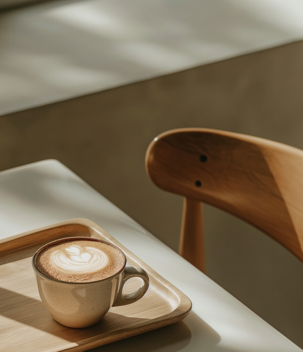 Koffie op houten tafel