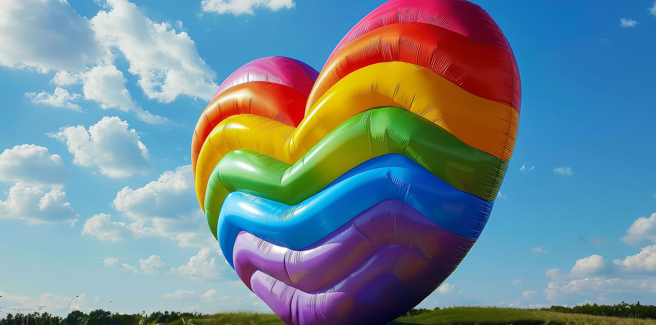 Inflatable Rainbow Heart