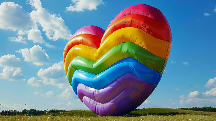 Inflatable Rainbow Heart