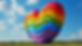Ballon en forme de cœur arc-en-ciel