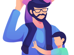 Dad with two kids