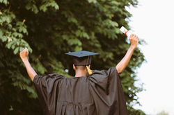 Graduate Celebrating Outdoors