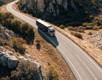 Truck On Winding Road