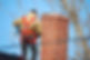 Chimney sweep at work