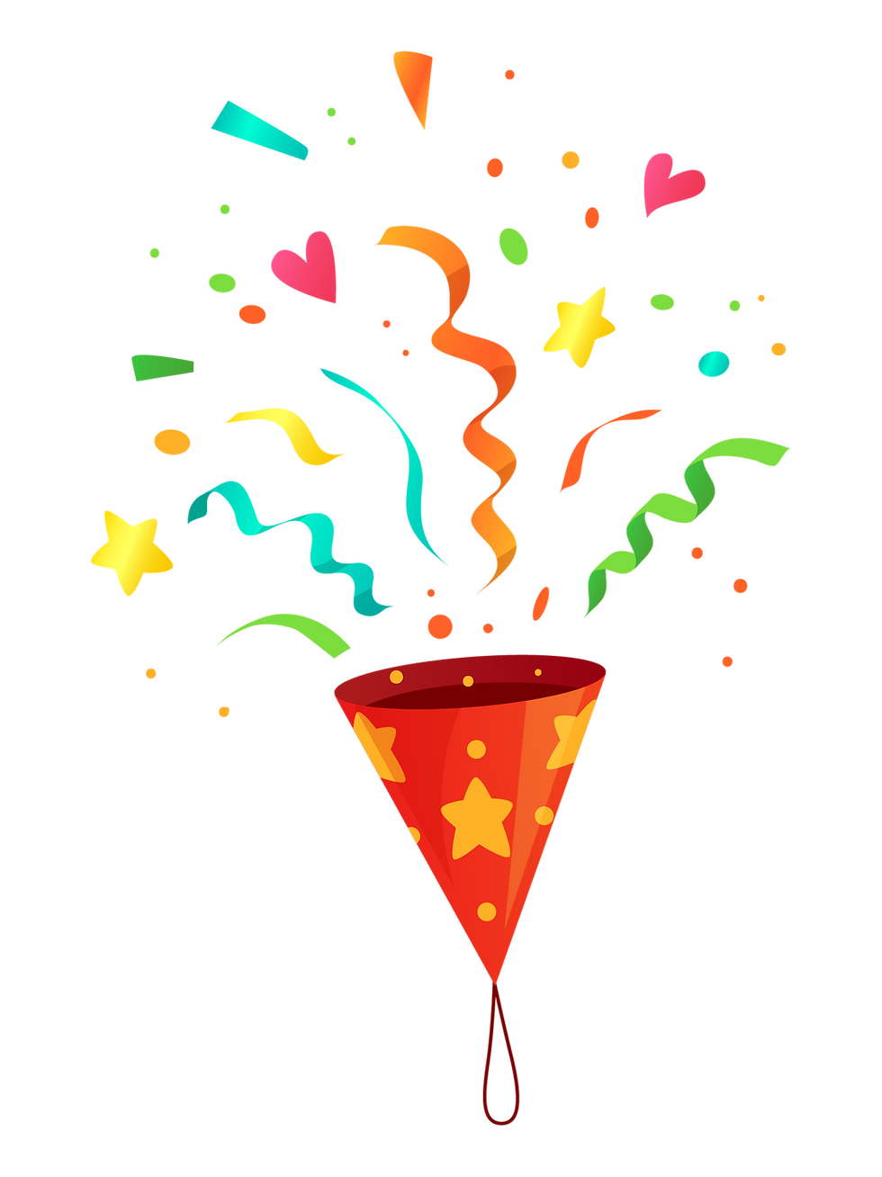 Explosão de confete de festa