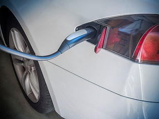 Electric car charging at a home EV power station