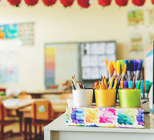 Klassrum med husgeråd