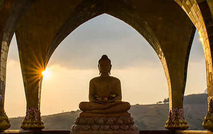 Buddha Statue Sunset