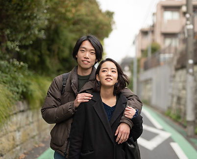 Couple Outdoors Smiling