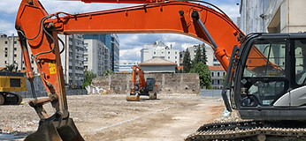 Diggers on Construction Site