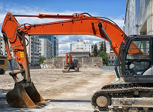 Diggers on Construction Site