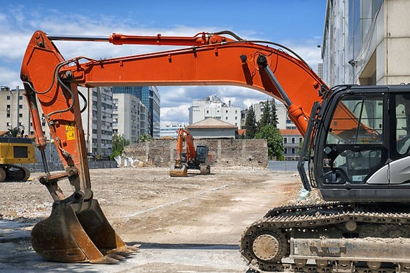 Diggers on Construction Site