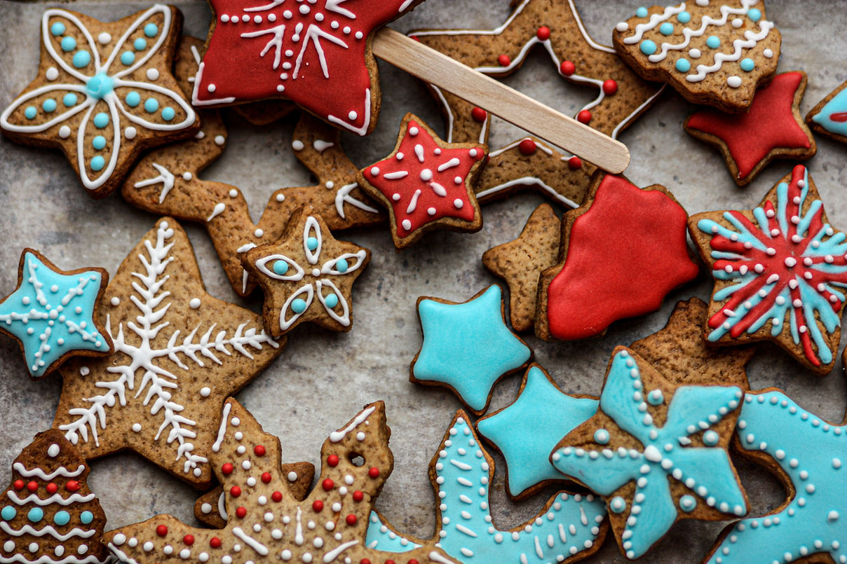 Verzierte Weihnachtsplätzchen