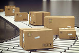 Boxes on conveyor roller