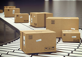 Boxes on Conveyor Roller
